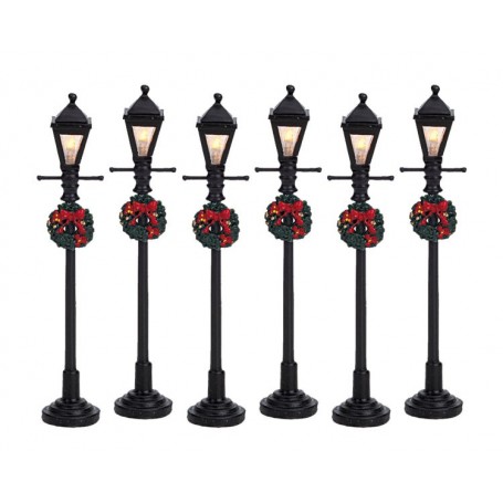 LEMAX GAS LANTERN STREET LAMP, SET OF 6 64499