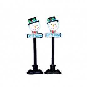 LEMAX SNOWMAN STREET LAMP, SET OF 2 34640