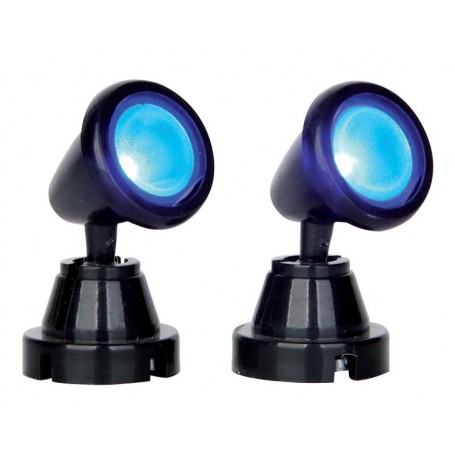 LEMAX ROUND SPOT LIGHT, BLUE, SET OF 2 54945