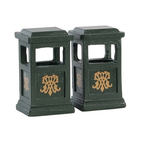 LEMAX GREEN TRASH CAN, SET OF 2 84386